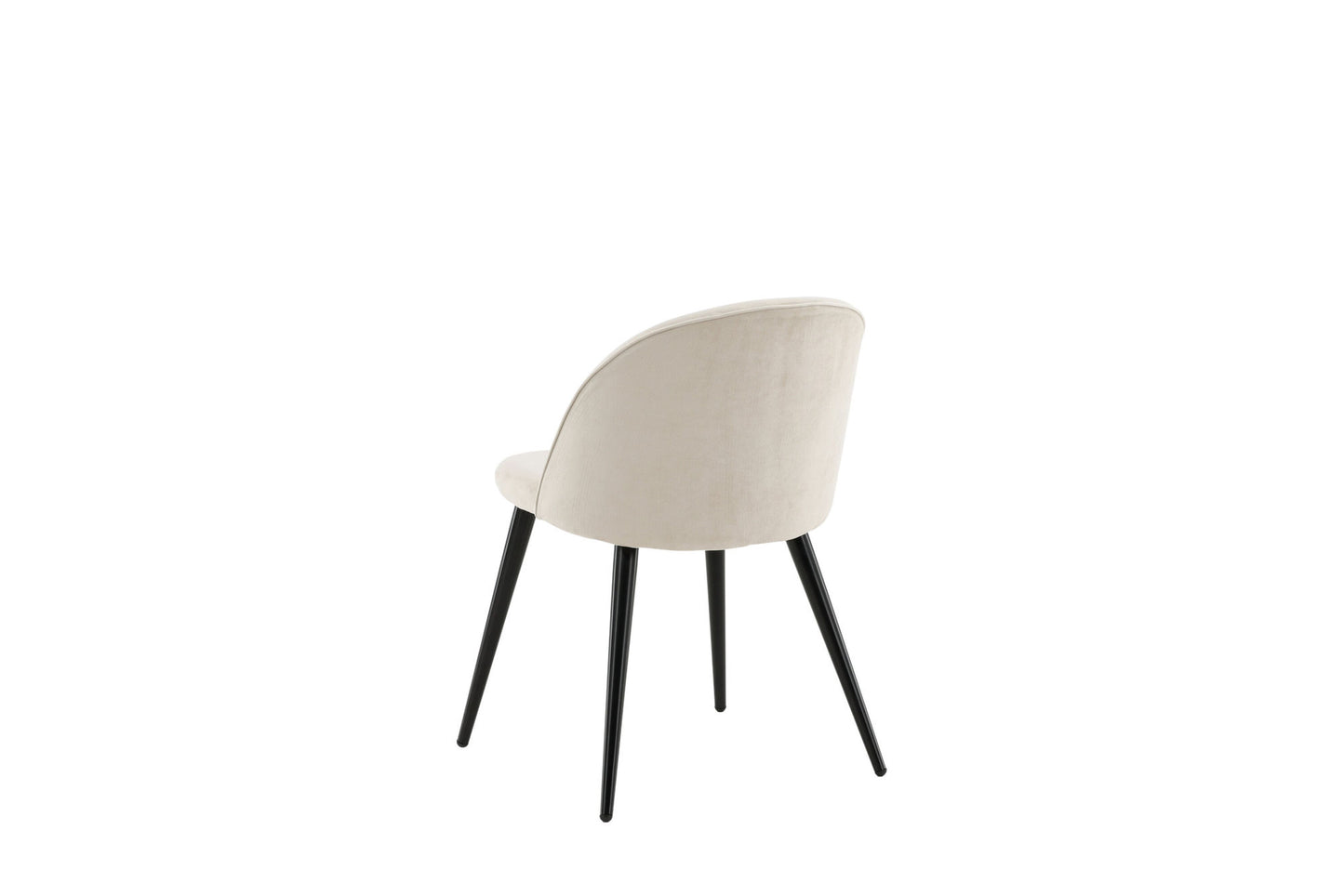 2er-Set Esszimmerstühle Velvet, Creme/Weiße Samt-Optik