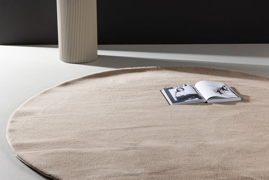 Leni Teppich Rund, Beige, Ø200cm