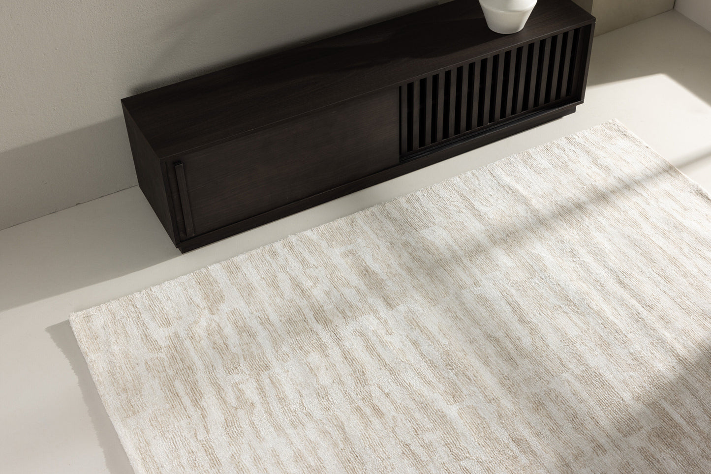 Milos Teppich, Weiß/Beige, 395cmx295cm