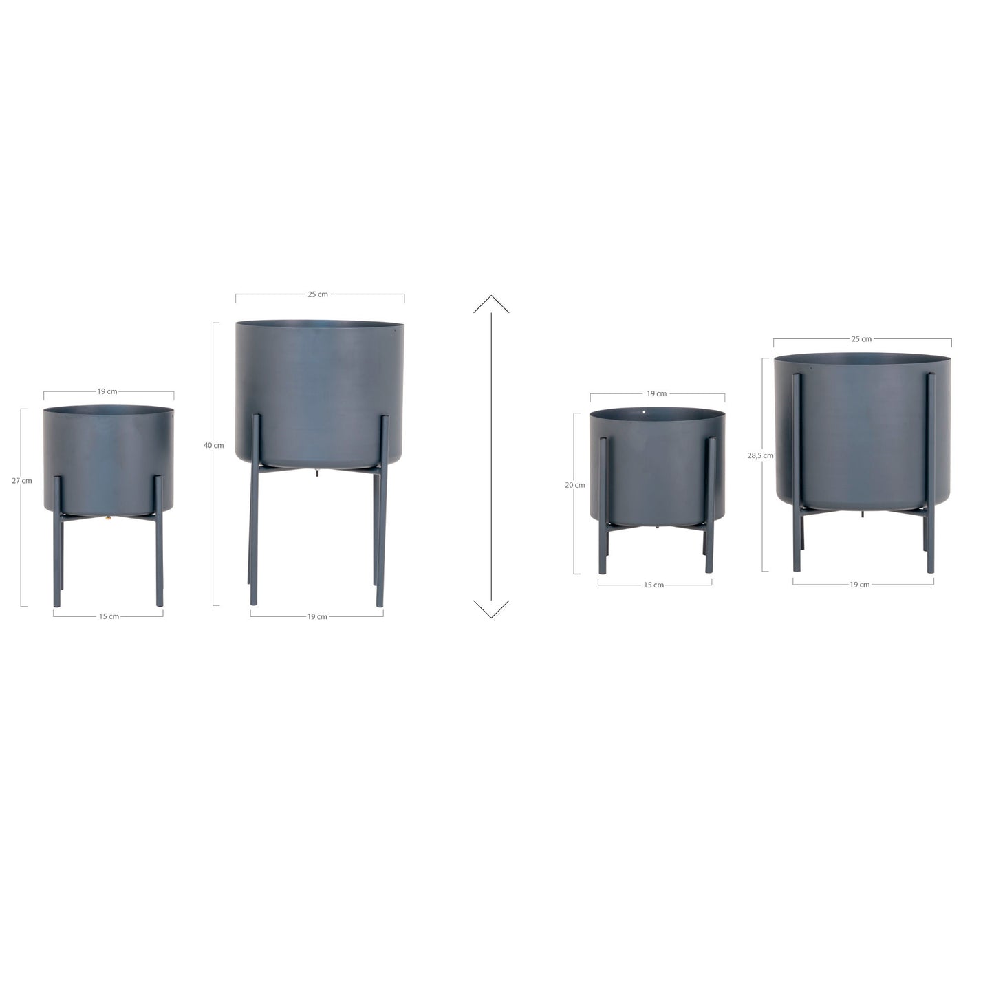 Pierre Blumentopf, Metall, 2er Set