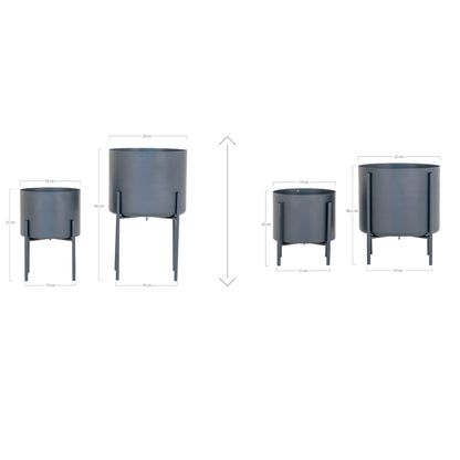 Pierre Blumentopf, Metall, 2er Set