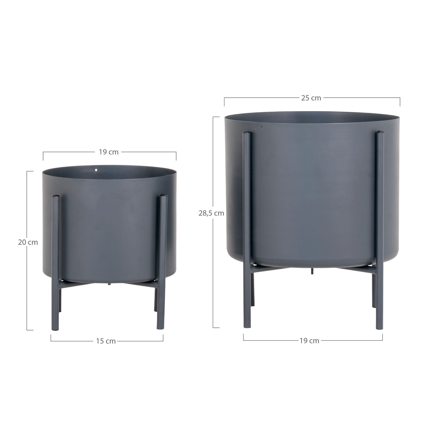 Pierre Blumentopf, Metall, 2er Set